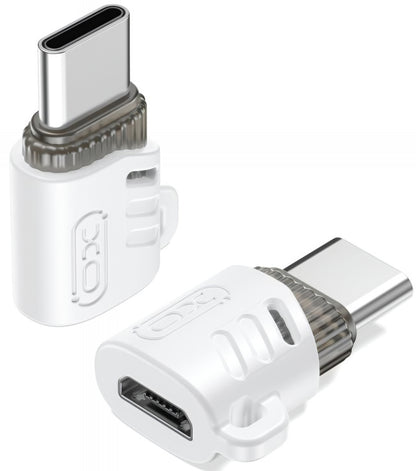 Data- och laddningsadapter microUSB - USB-C XO Design NB256G, Vit