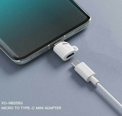 Data- och laddningsadapter microUSB - USB-C XO Design NB256G, Vit
