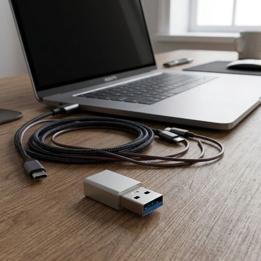 USB-C till USB-A Data- och Laddningsadapter Blue Star, Vit