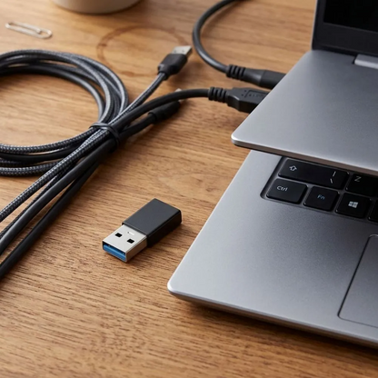USB-C till USB-A Data- och Laddningsadapter Blue Star, Svart