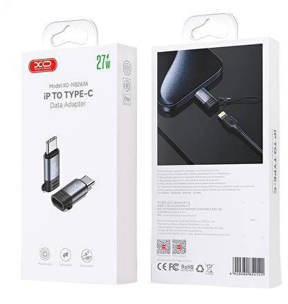 Data- och laddningsadapter Lightning - USB-C XO Design NB263A, Svart
