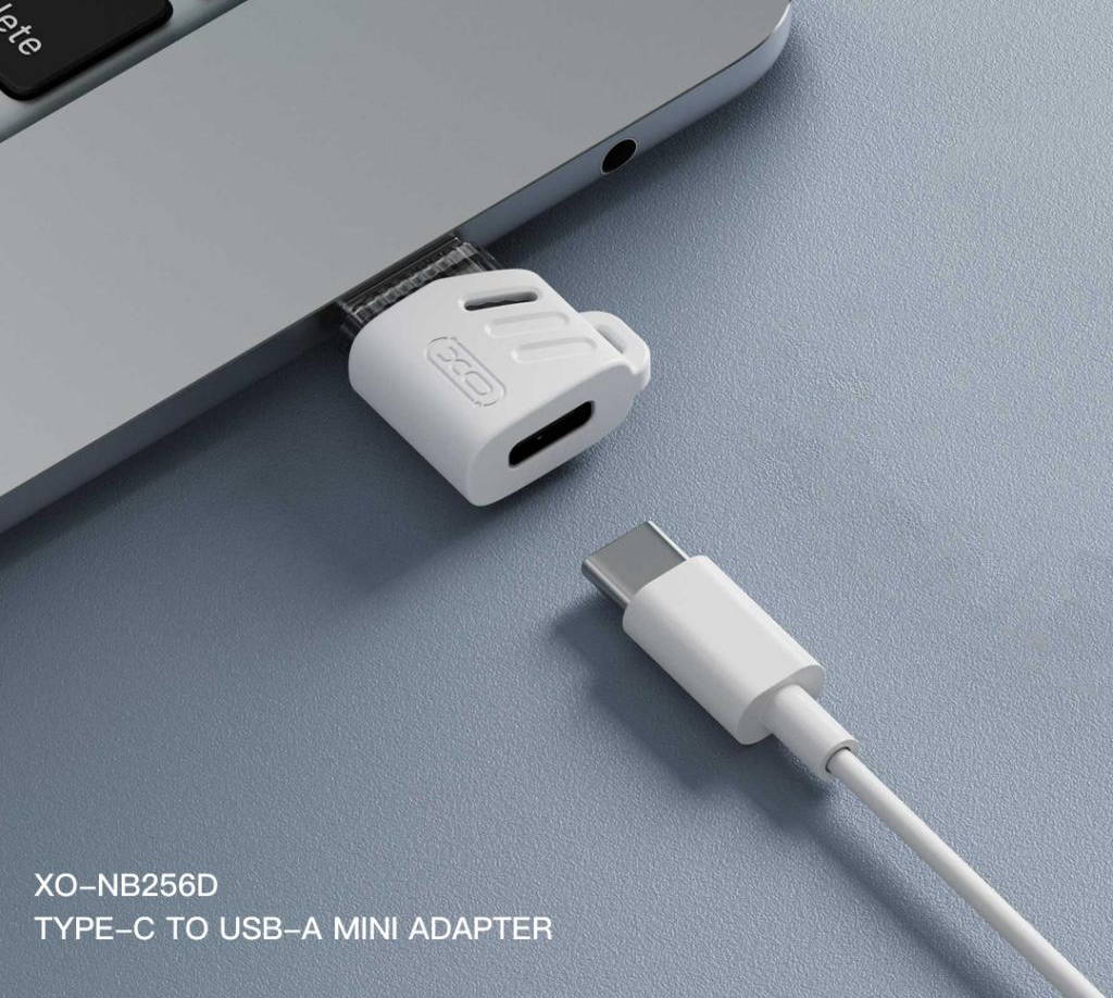 USB-C till USB-A Data- och Laddningsadapter XO Design NB256D, Vit