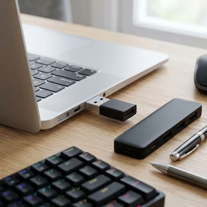 USB-C till USB-A Data- och Laddningsadapter Blue Star, Svart