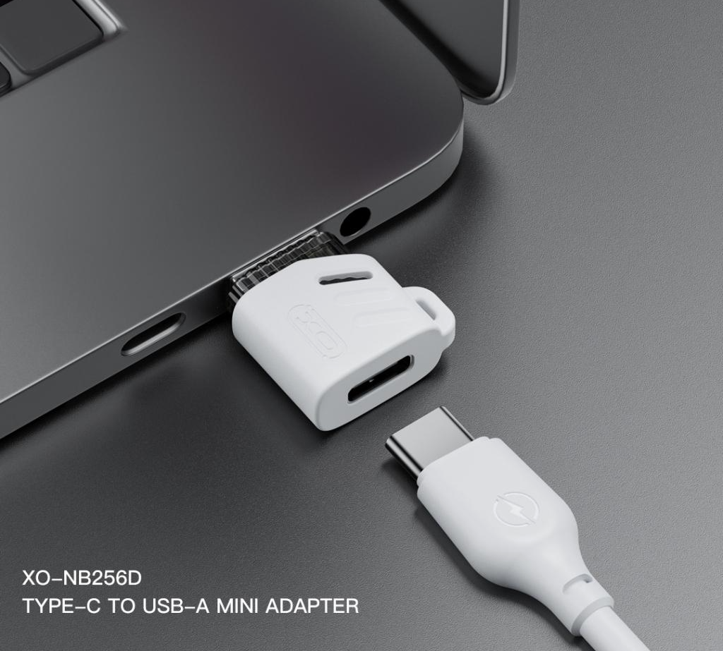 USB-C till USB-A Data- och Laddningsadapter XO Design NB256D, Vit