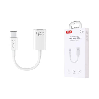 Adapter för data och laddning USB-C - Lightning XO Design NB-R268A, Vit