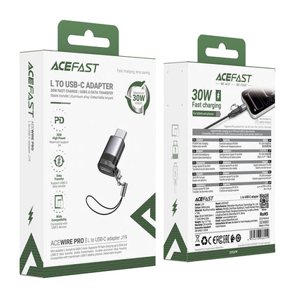 Data- och laddningsadapter Lightning - USB-C Acefast J19, Grå