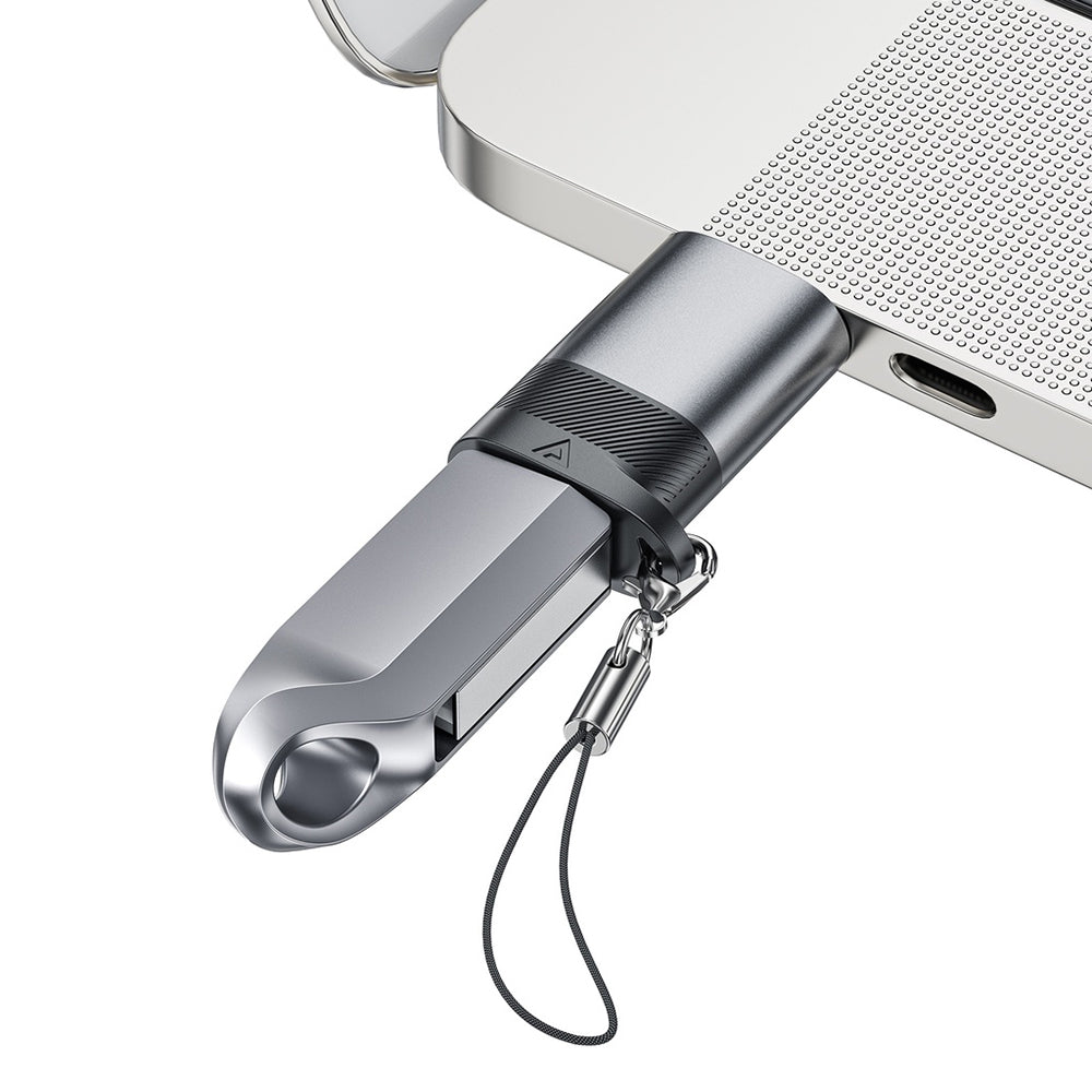 USB-C till USB-A Adapter och Laddare Acefast J8, Grå