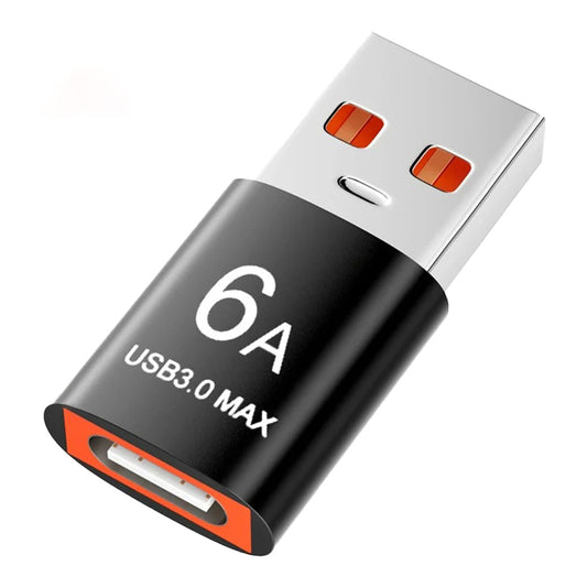 USB-C - USB-A Data- och Laddningsadapter Techsuit A5 HyperPort, Svart Orange