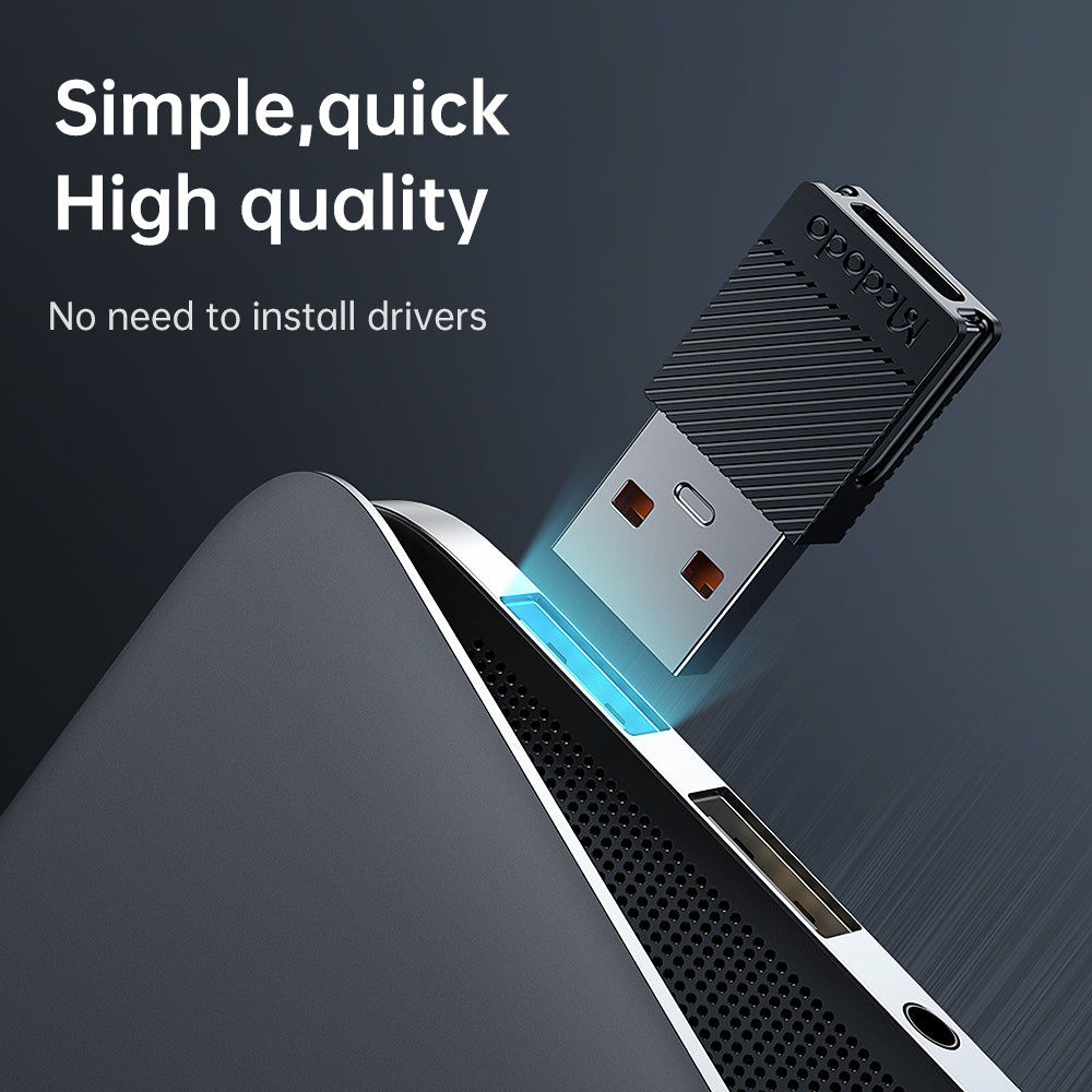 Adapter för data och laddning USB-C - USB-A McDodo OT-6970, Svart