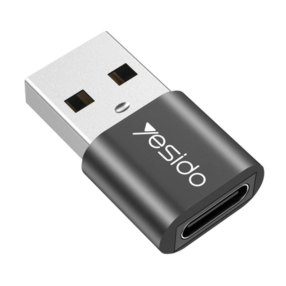 USB-C till USB-A adapter för data och laddning Yesido GS09, Svart