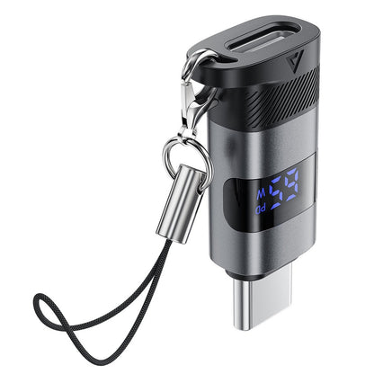 USB-C Data- och Laddningsadapter - USB-C Acefast J9 Display, Grå