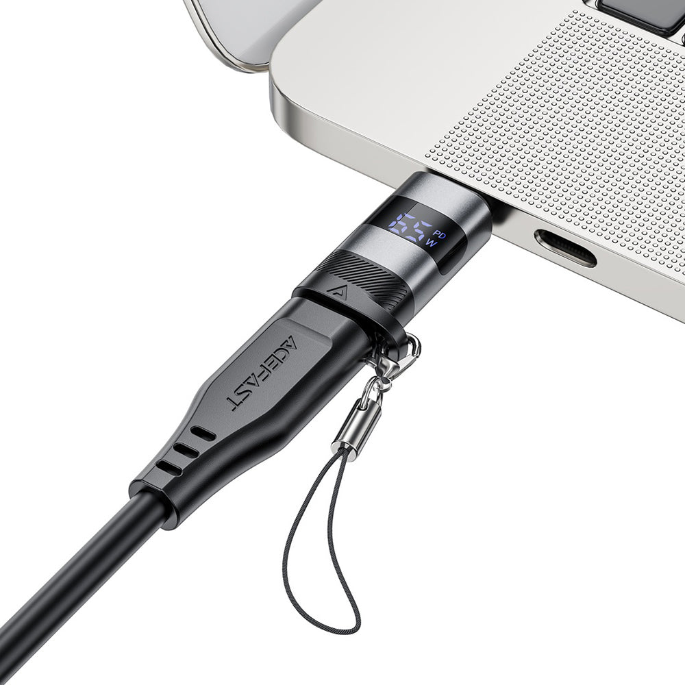 USB-C Data- och Laddningsadapter - USB-C Acefast J9 Display, Grå
