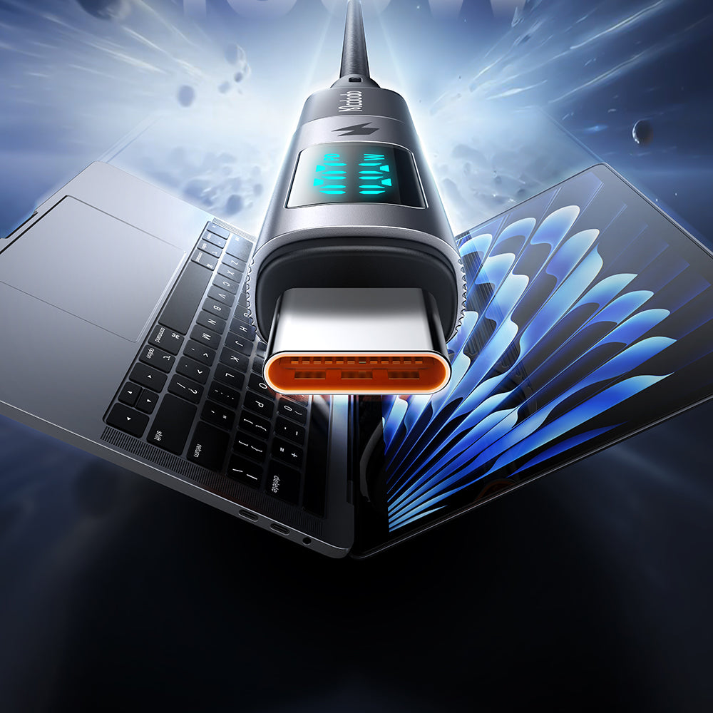 Adapter för data och laddning USB-C - USB-C McDodo OT-6090 Wales Display, Svart