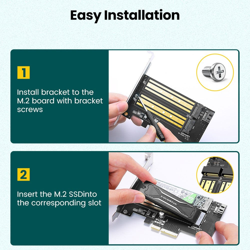 SSD-gränssnittsadaptrar UGREEN CM302 (70504), NVMe M.2 / SATA - PCIe 3.0 X4