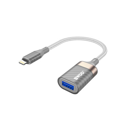 OTG Lightning - USB-A BWOO BZ70-adapter, Grå