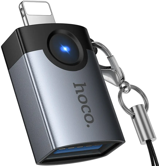 OTG-adapter Lightning - USB-A HOCO UA46, Grå
