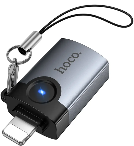 OTG-adapter Lightning - USB-A HOCO UA46, Grå