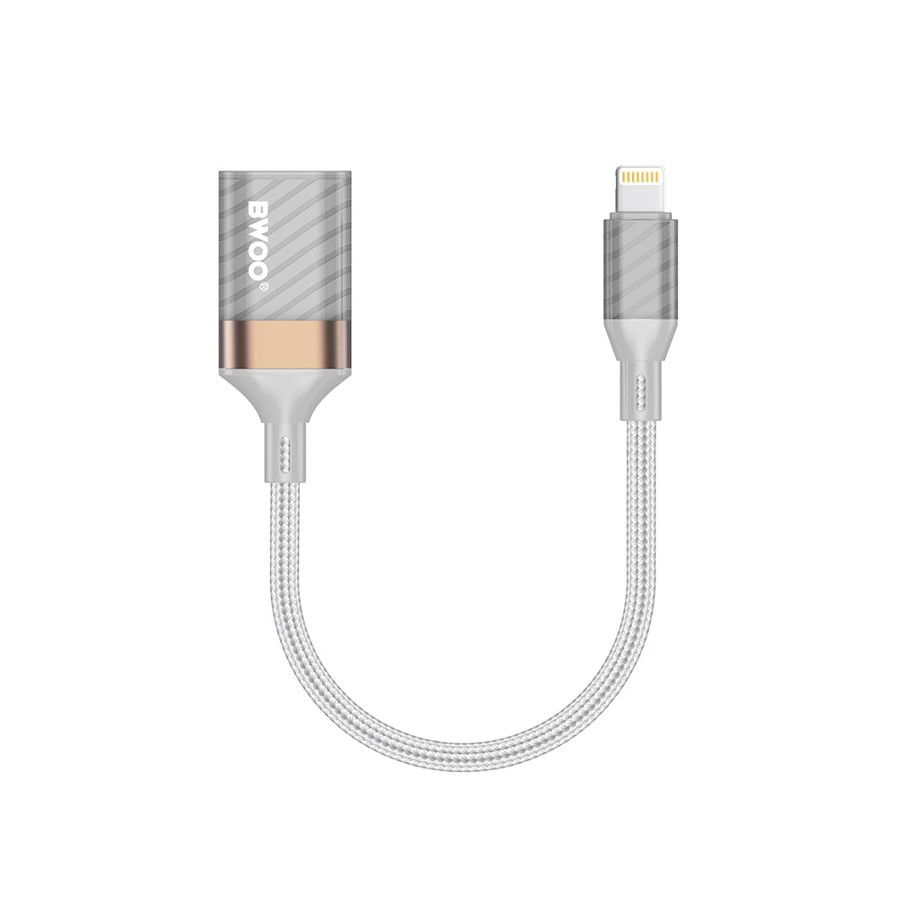 OTG Lightning - USB-A BWOO BZ70-adapter, Grå