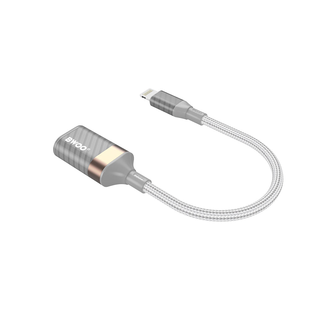 OTG Lightning - USB-A BWOO BZ70-adapter, Grå