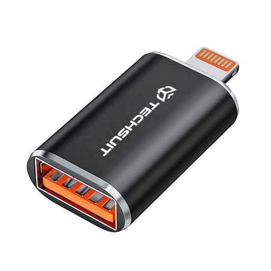 OTG Lightning - USB-A Techsuit A6 HyperPort, Svart Orange