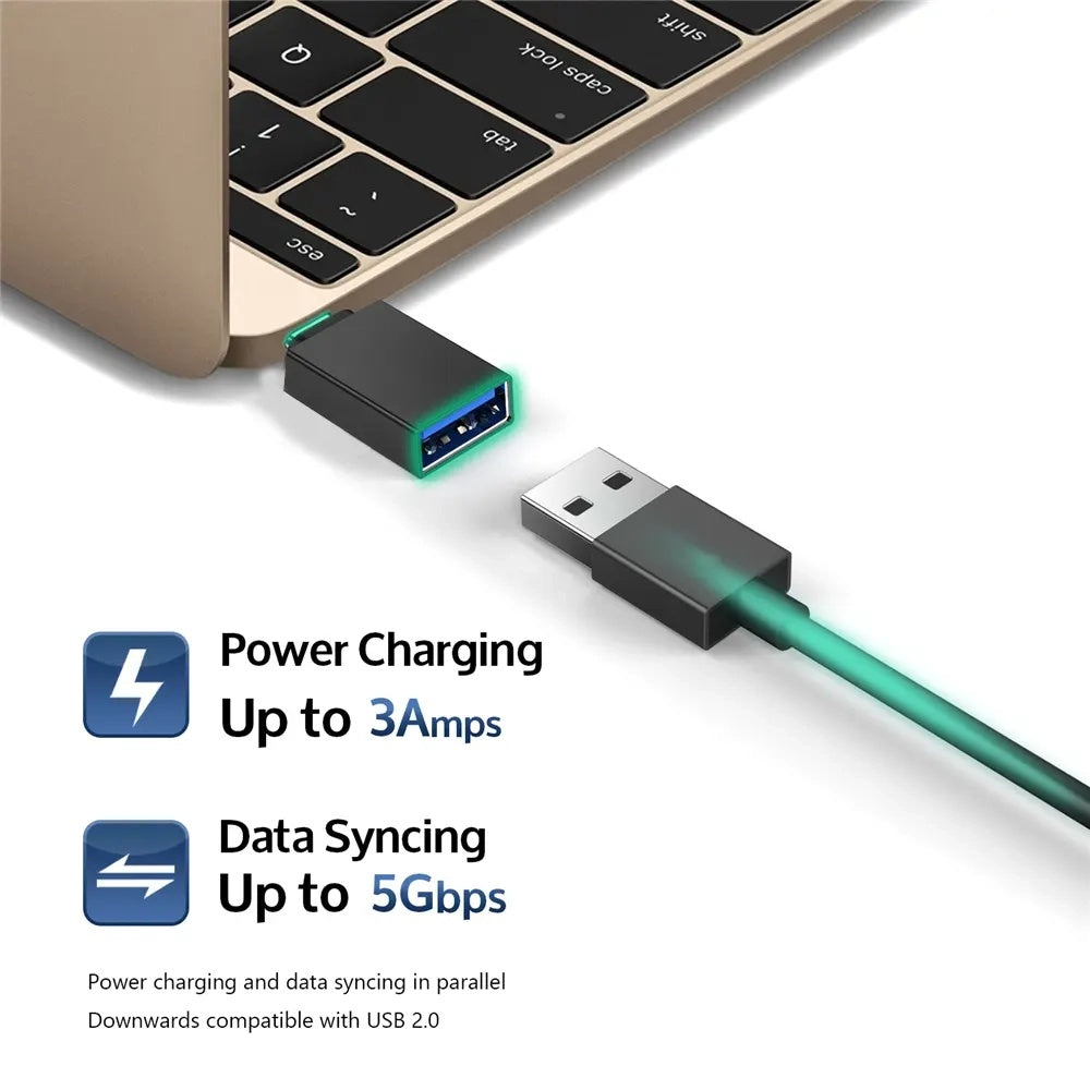 OTG-adapter microUSB / USB-C - USB-A Techsuit A13 DuoVoltX, Grå, Set om 2 stycken