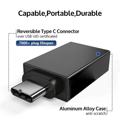 OTG-adapter microUSB / USB-C - USB-A Techsuit A13 DuoVoltX, Grå, Set om 2 stycken