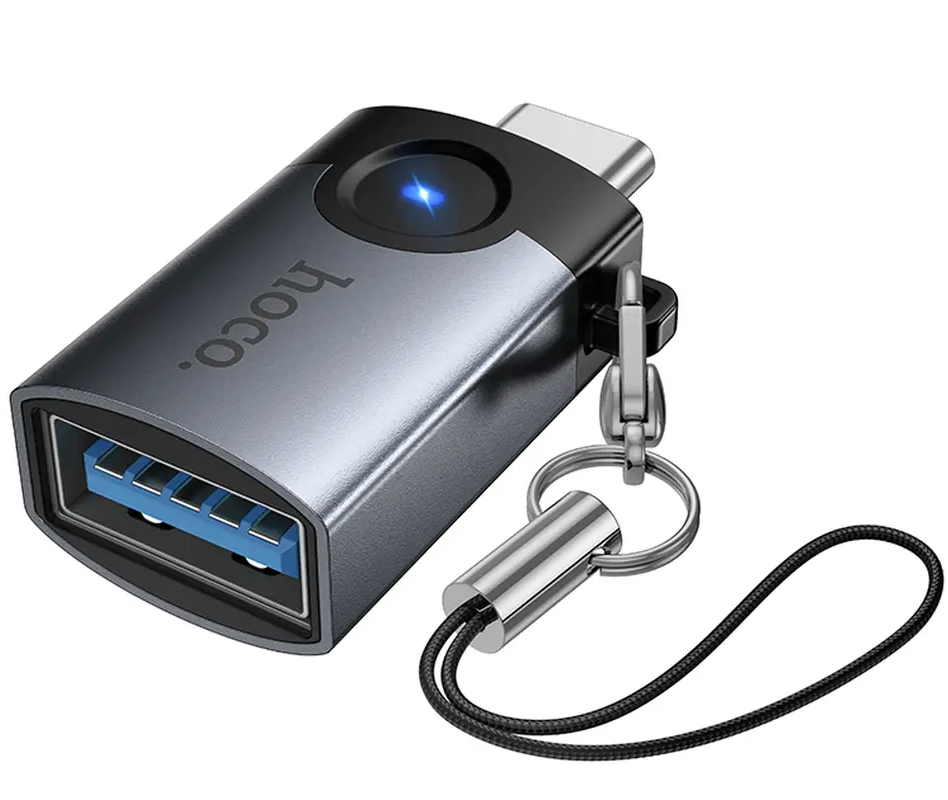 OTG-adapter USB-C - USB-A HOCO UA46C, Grå