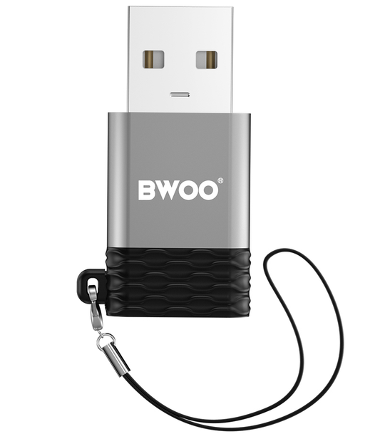 USB-C till USB-A Data- och Laddningsadapter BWOO BZ-38, Grå
