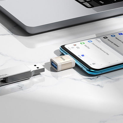 OTG-adapter USB-C - USB-A HOCO UA31C, Grå