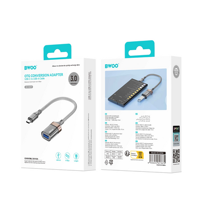 OTG-adapter USB-C - USB-A BWOO BZ69, Grå