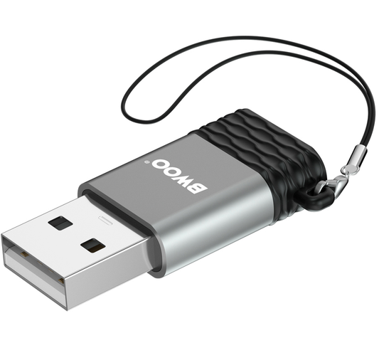 USB-C till USB-A Data- och Laddningsadapter BWOO BZ-38, Grå