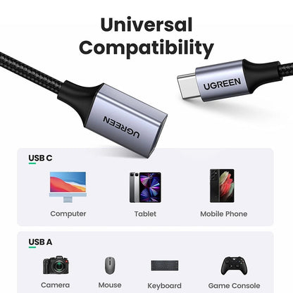 OTG-adapter USB-C - USB-A UGREEN US378 (70889), Grå