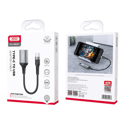 OTG-adapter USB-C - USB-A XO Design NB201, Svart