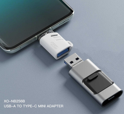 OTG-adapter USB-C - USB-A XO Design NB256B, Vit