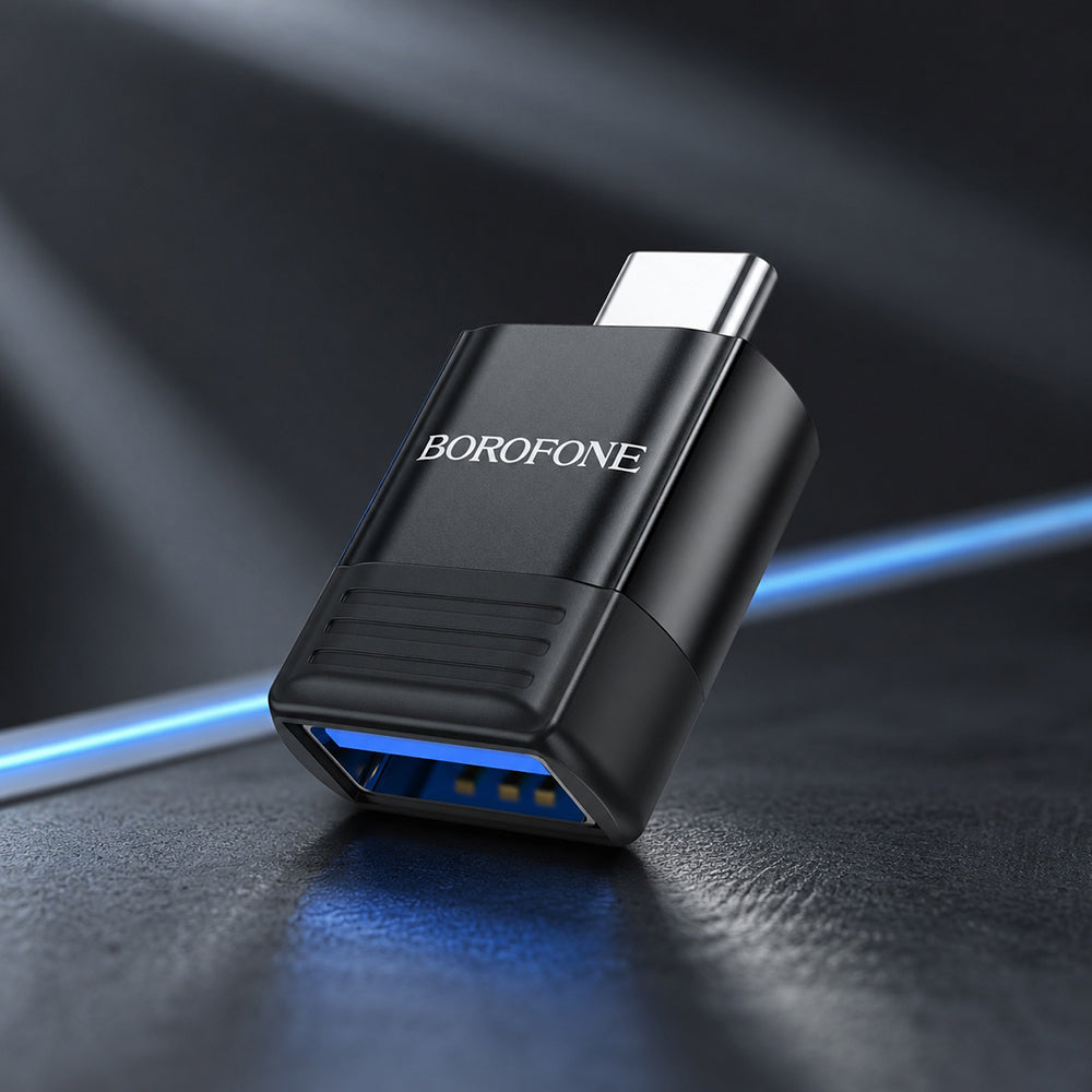 OTG-adapter USB-C - USB-A Borofone BV18, Svart