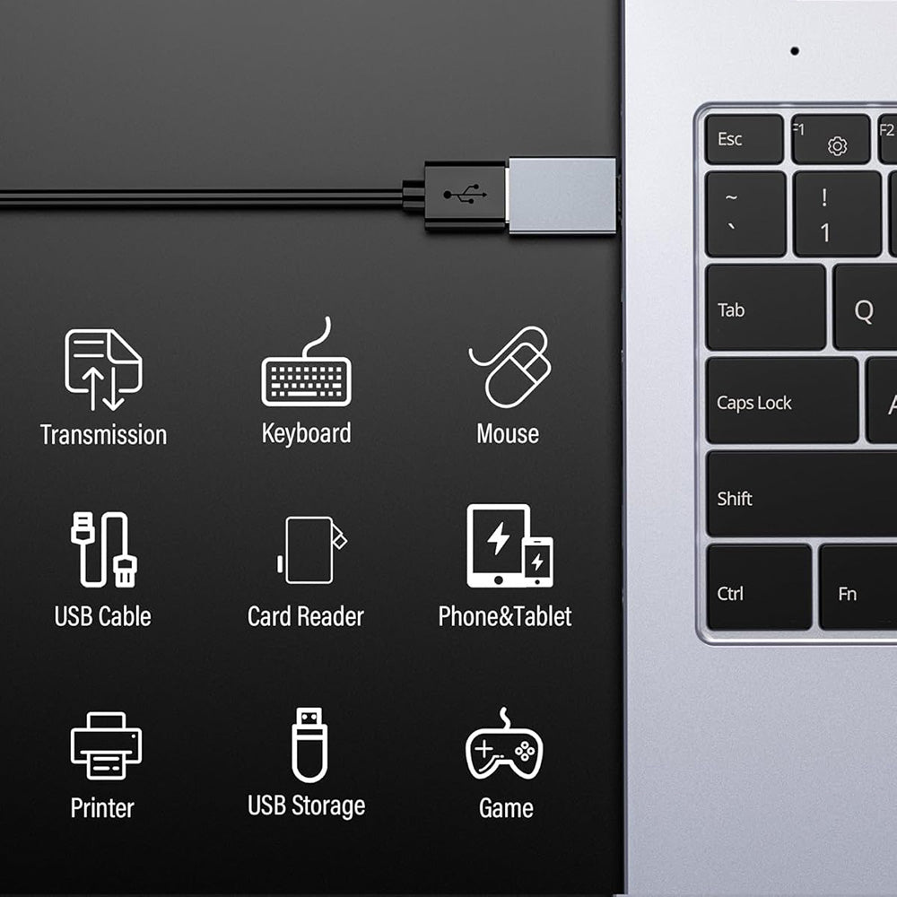 OTG-adapter USB-C - USB-A Techsuit A8 SlateVolt, Grå