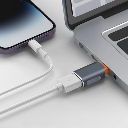 OTG-adapter USB-C - USB-A Techsuit A9 SlateVolt, Grå Orange