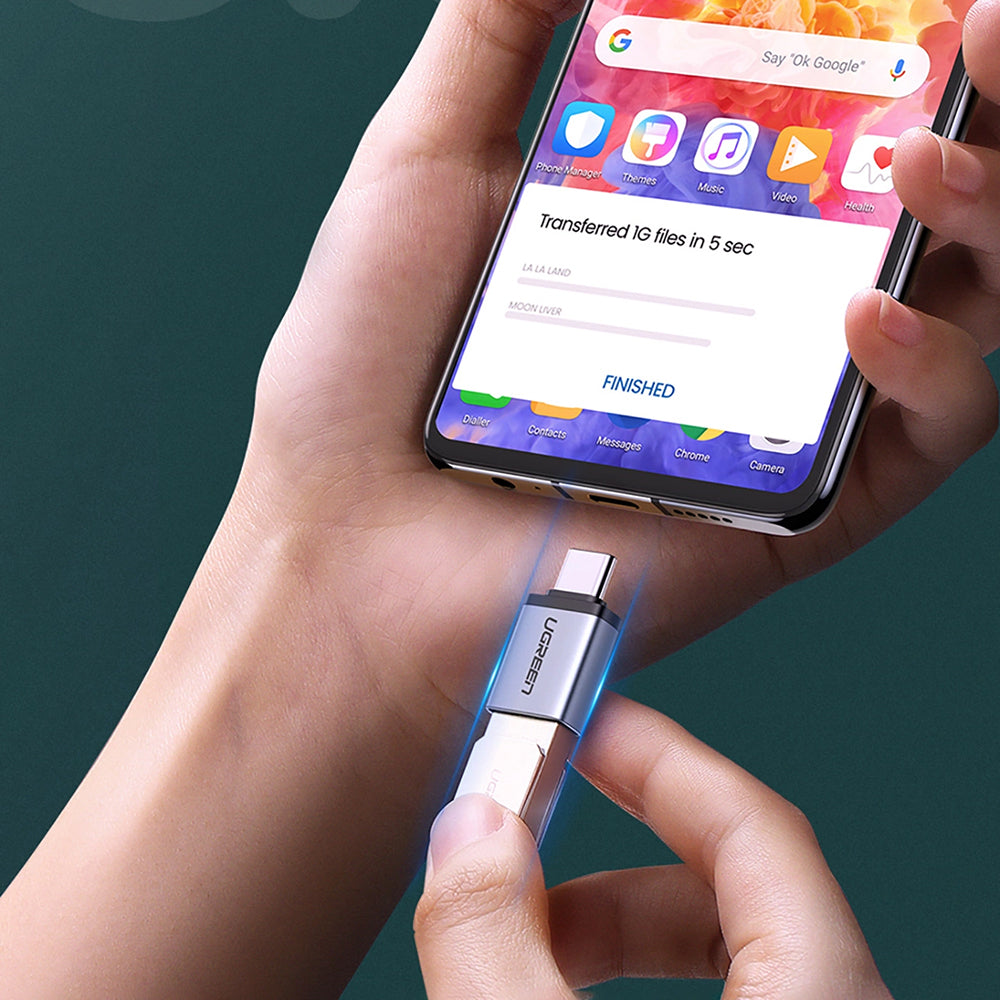 OTG-adapter USB-C - USB-A UGREEN US270 (50283), Grå