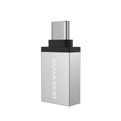 OTG-adapter USB-A - USB-C Borofone BV3, Silver