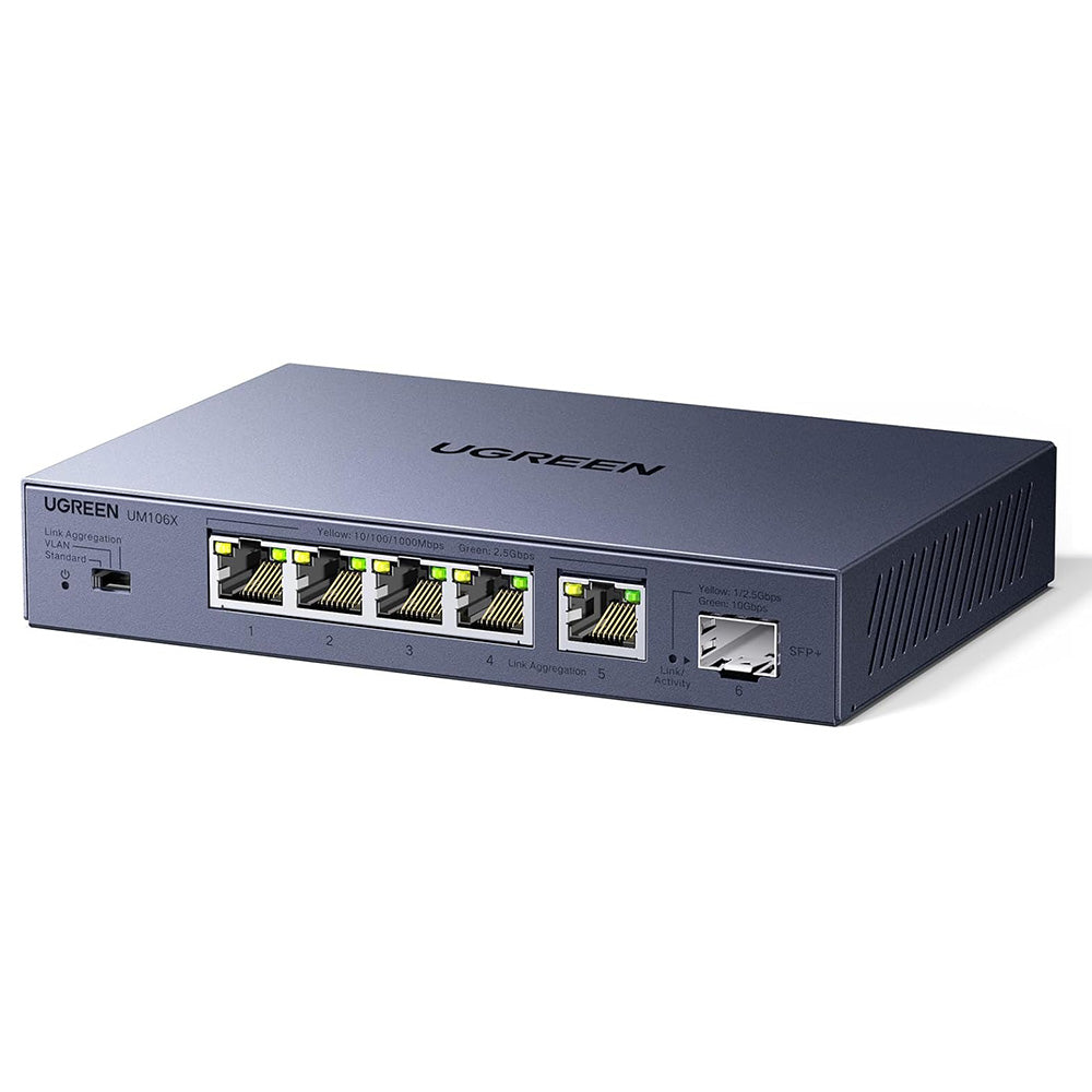 UGREEN nätverksswitch 35048EU, 5 x RJ45, grå