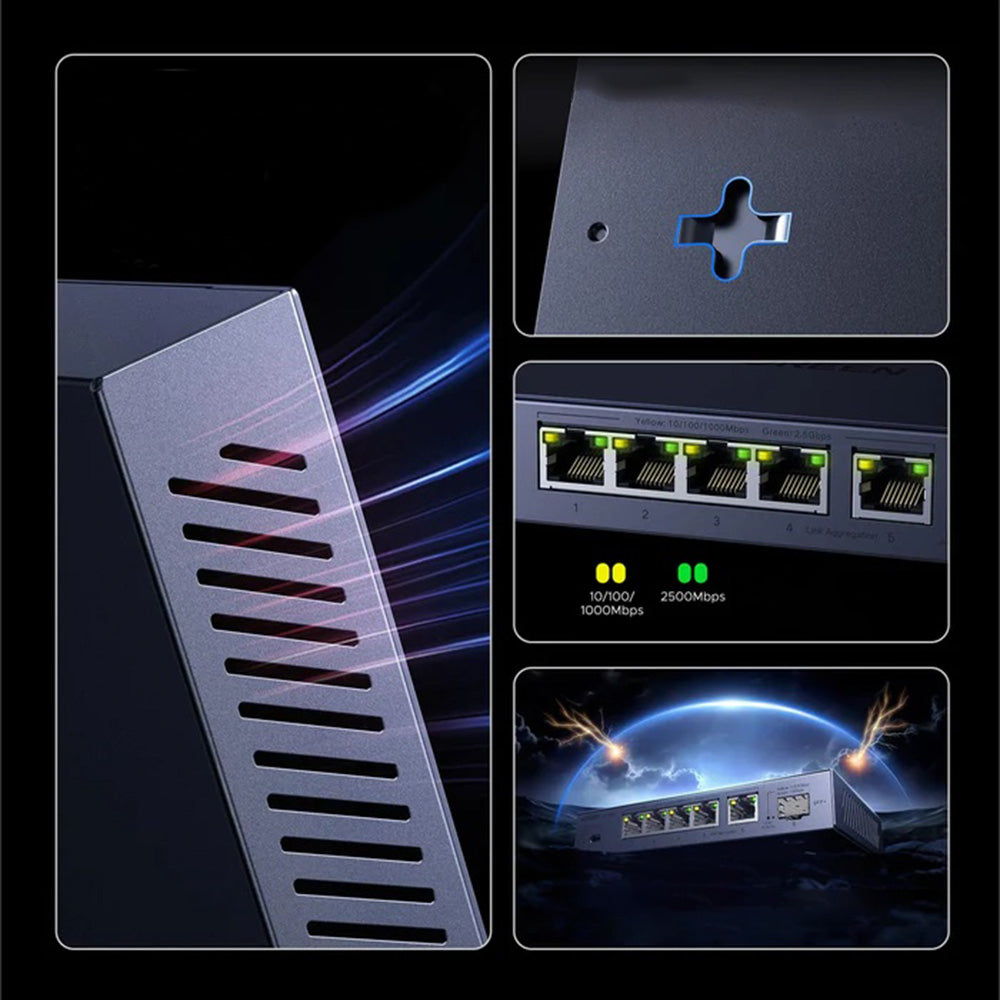 UGREEN nätverksswitch 35048EU, 5 x RJ45, grå