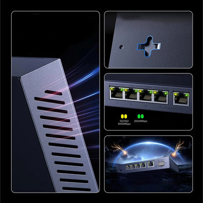 UGREEN nätverksswitch 35048EU, 5 x RJ45, grå