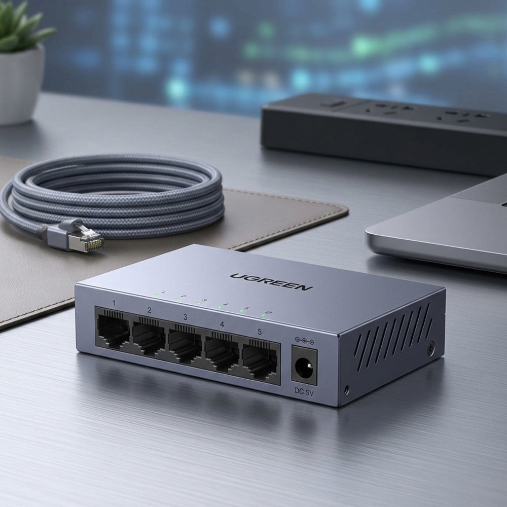 UGREEN CM933 nätverksswitch (65956EU), 5 x RJ45, svart
