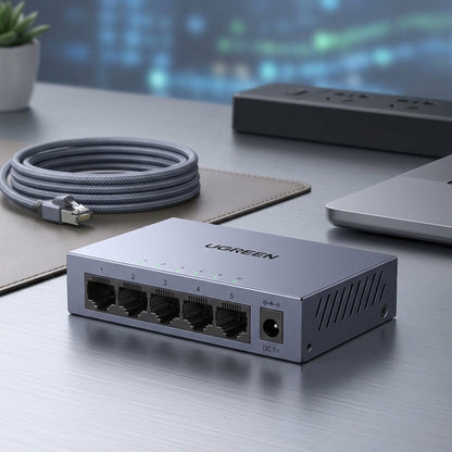 UGREEN CM933 nätverksswitch (65956EU), 5 x RJ45, svart