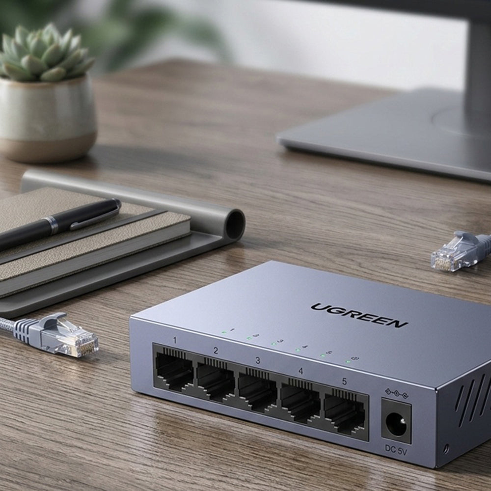UGREEN CM933 nätverksswitch (65956EU), 5 x RJ45, svart