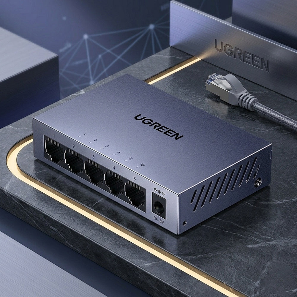 UGREEN CM933 nätverksswitch (65956EU), 5 x RJ45, svart