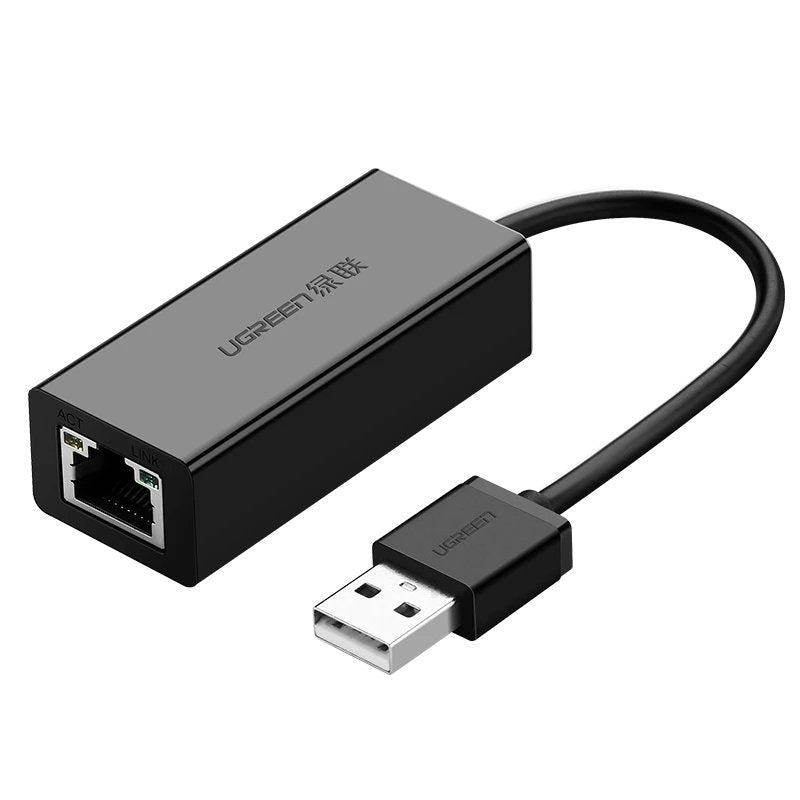 UGREEN CR110 Nätverkskort, RJ45, USB, Svart