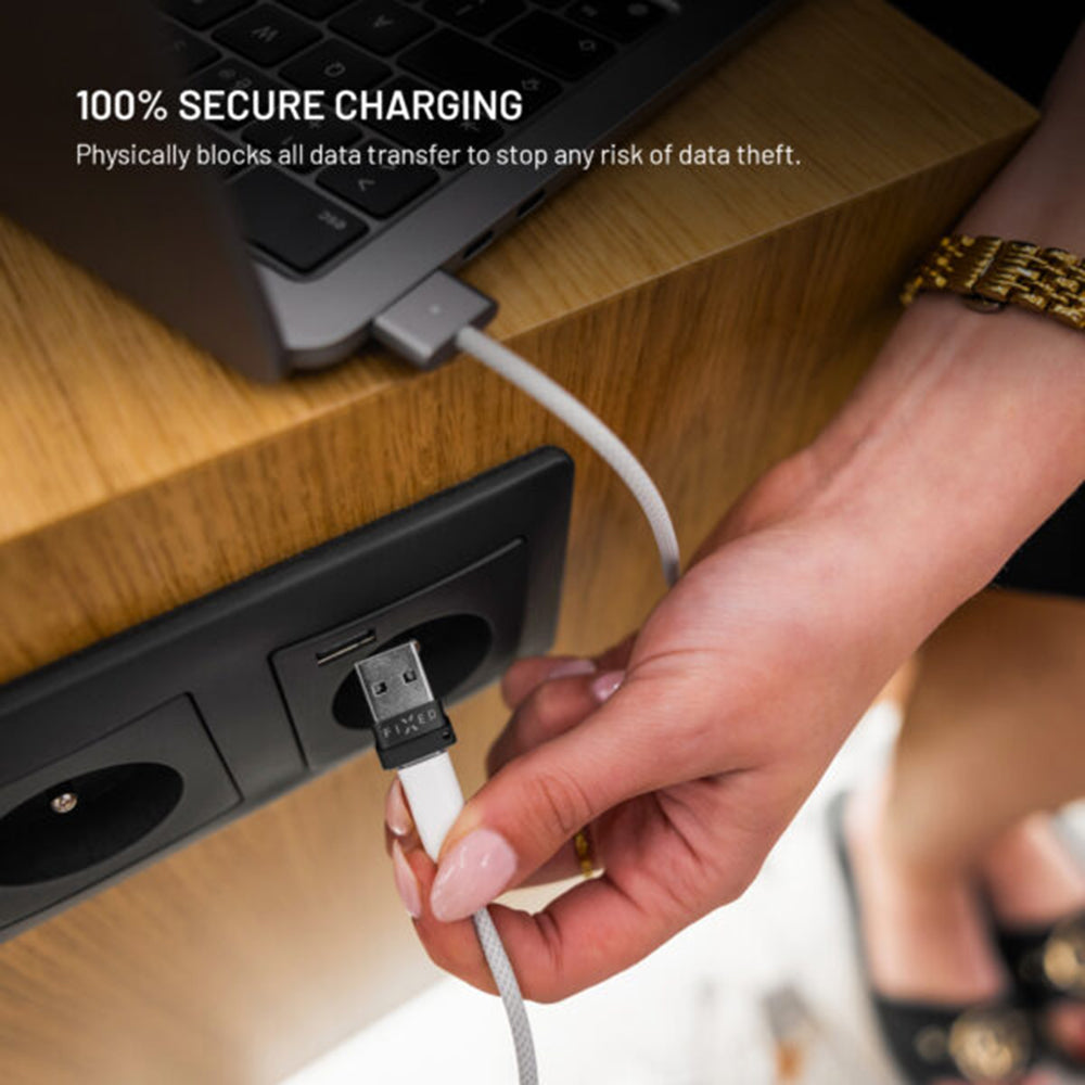 Fixed Data Lock USB Adapter, USB-A / USB-C, 2in1, Black