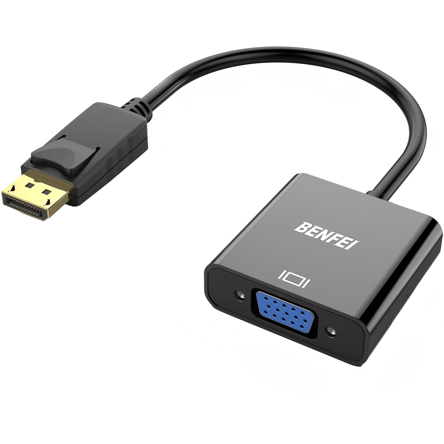 Benfei Videoadapter, DisplayPort - VGA, 1080P, Svart