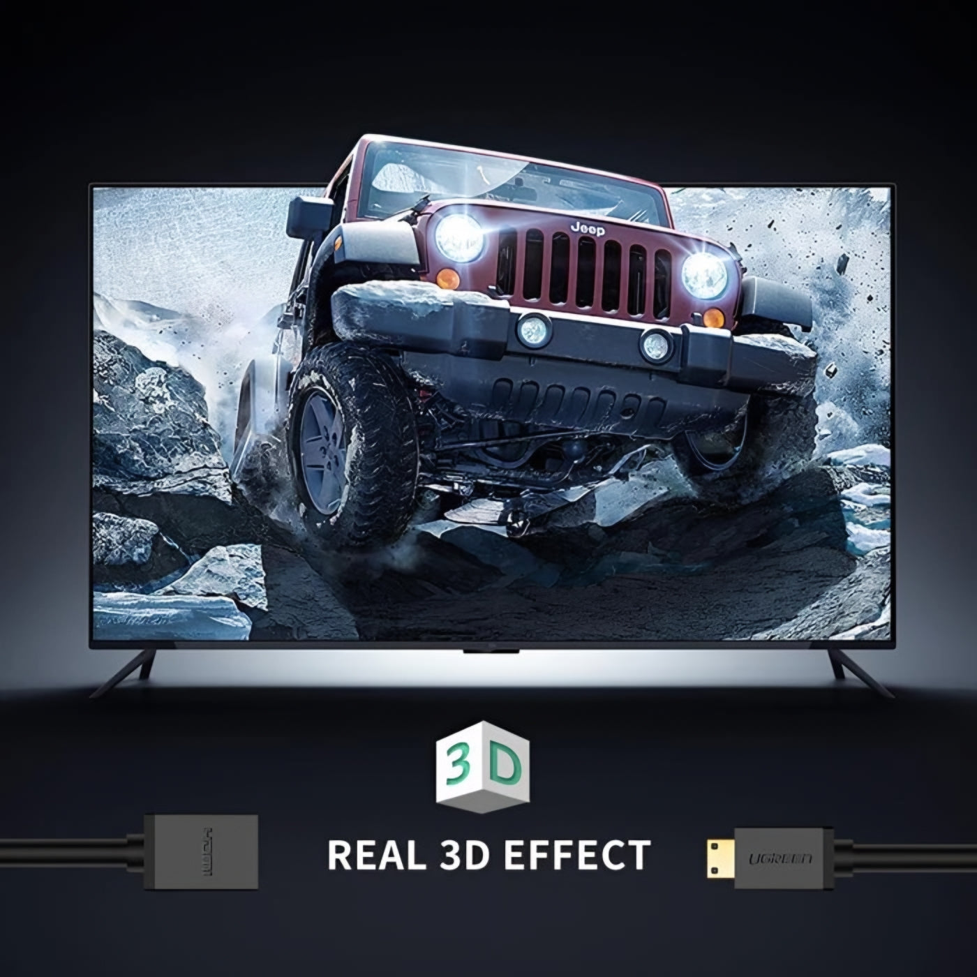 Videoadapter UGREEN 20137, miniHDMI - HDMI, 4K, Svart